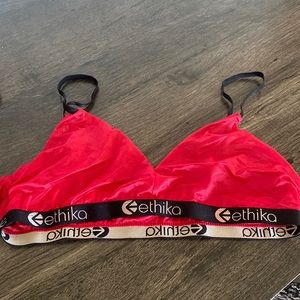 Red shear ethika bra